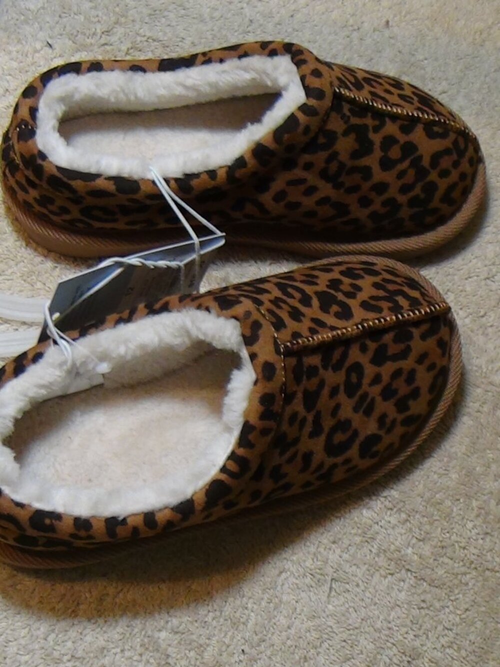 Cat & Jack Kids Jude Suede Faux Slippers Clogs Size 12 Leopard Brown